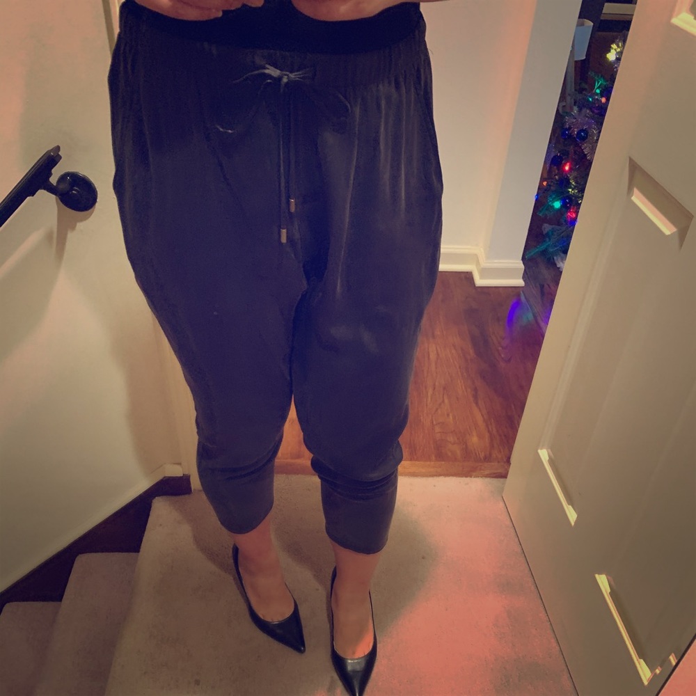 100% Silk Eileen Fisher Drawstring Jogger Pants